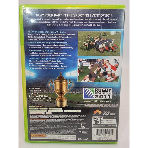 Rugby World Cup 2011 Microsoft Xbox 360 Video Game sports scrum multiplayer - Picture 2 of 4